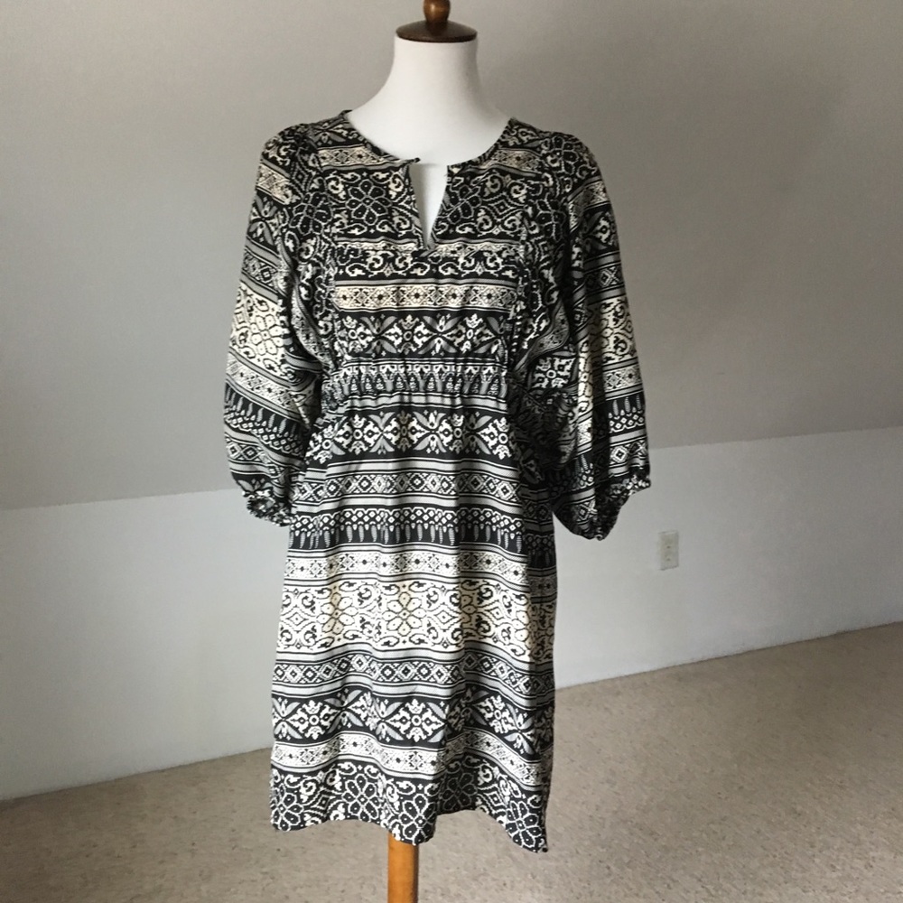 Balloon Sleeve Empire Waist Dress - Picture 1 of 8